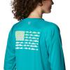 Columbia Womens Tidal Tee™ PFG Fish Flag LsTidal Tee PFG Fish Flag Long Sleeve(Tropic Water/Lime Glow Gradient)