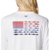 Columbia Womens Tidal Tee™ PFG Fish Flag LsTidal Tee PFG Fish Flag Long Sleeve(White/Fish Flag Ombre)