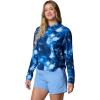 Columbia womens Pfg Solar Stream Printed Hoodie(Vivid Blue Seafoamed)
