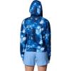 Columbia womens Pfg Solar Stream Printed Hoodie(Vivid Blue Seafoamed)