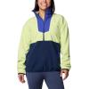 Columbia womens Sequoia Grove Half Zip Fleece(Spring Yellow/Clematis Blue/Collegiate Navy)