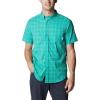 Columbia Men’s Rapid Rivers II Short Sleeve Shirt(Electric Turquoise Grid)