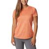 Columbia Womens Alpine Chill Zero Short Sleeve TeeT-Shirt(Sunset Orange Heather)