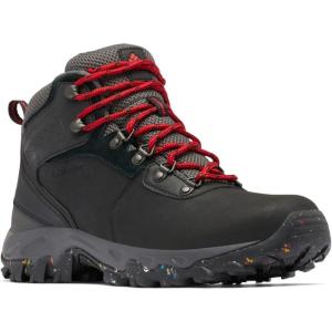 Columbia Men’s Newton Ridge Plus II Waterproof Hiking Boots(Black  Mountain Red)