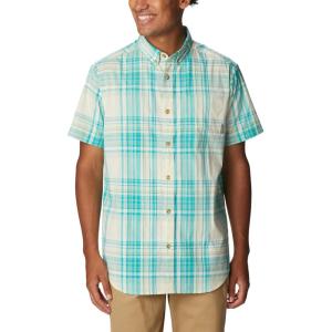 Columbia Men’s Rapid Rivers II Short Sleeve Shirt(Ice Green Multi Plaid)