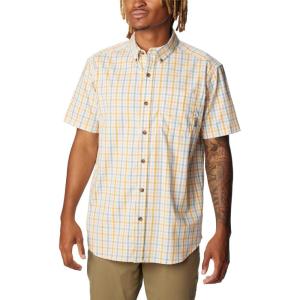 Columbia Men’s Rapid Rivers II Short Sleeve Shirt(Raw Honey Everyday Gingham)