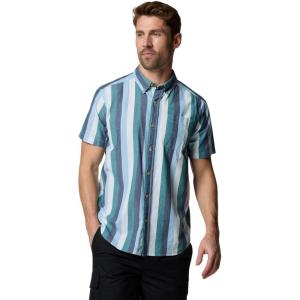 Columbia Men’s Rapid Rivers II Short Sleeve Shirt(Ripple Blue Wide Stripe)