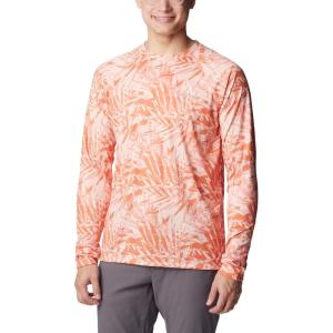 Columbia Men’s Summerdry Printed Long Sleeve(Desert Orange Dye Palms Tonal)