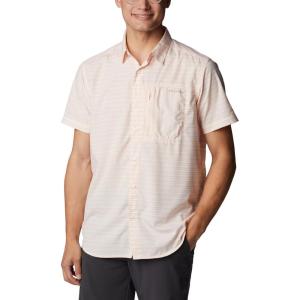 Columbia Men’s Twisted Creek II Short Sleeve Shirt(Peach Blossom Basic Stripe)