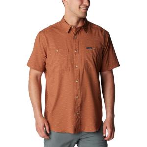 Columbia Mens Utilizer Printed Woven Short Sleeve(Auburn Dawn Dot Multicolor)