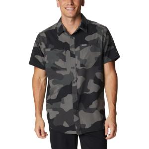 Columbia Mens Utilizer Printed Woven Short Sleeve(Black Mod Camo)