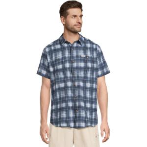 Columbia Mens Utilizer Printed Woven Short Sleeve(Collegiate Navy Omblur)