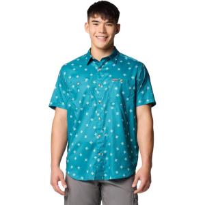 Columbia Mens Utilizer Printed Woven Short Sleeve(River Blue Sundot Tonal)