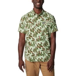 Columbia Mens Utilizer Printed Woven Short Sleeve(Sage Leaf Areca)