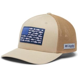 Columbia Unisex Adult PFG Logo Mesh Ball Cap(Ancient Fossil/Trout Flag)