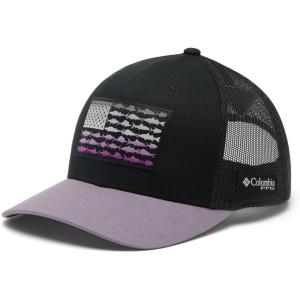 Columbia Unisex Adult PFG Logo Mesh Ball Cap(Black  Granite Purple)