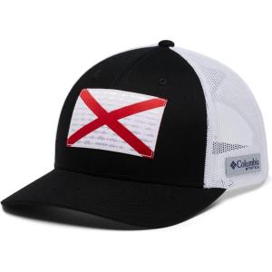 Columbia Unisex Adult PFG Logo Mesh Ball Cap(Black/Alabama Flag)