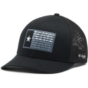 Columbia Unisex Adult PFG Logo Mesh Ball Cap(Black/Black/Texas Fish)