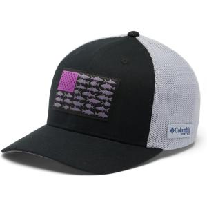 Columbia Unisex Adult PFG Logo Mesh Ball Cap(Black/Cool Grey/Inshore Slam Flag)