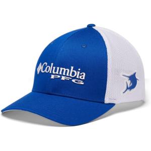 Columbia Unisex Adult PFG Logo Mesh Ball Cap(Blue Macaw/White/Marlin)