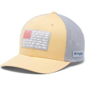 Columbia Unisex Adult PFG Logo Mesh Ball Cap(Cocoa Butter/Cool Grey/Mid Atlantic)