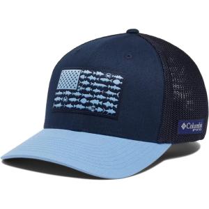 Columbia Unisex Adult PFG Logo Mesh Ball Cap(Collegiate Navy/Agate Blue/Mid Atlantic Flag)