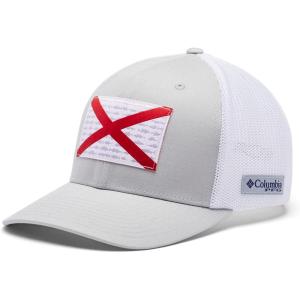 Columbia Unisex Adult PFG Logo Mesh Ball Cap(Cool Grey/White/Al Fish Flag)