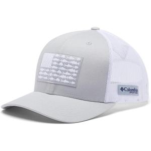 Columbia Unisex Adult PFG Logo Mesh Ball Cap(Cool Grey/White/Us Fish Flag)