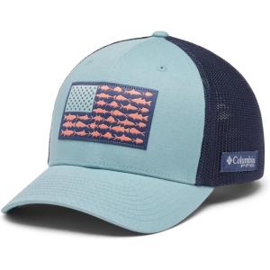 Columbia Unisex Adult PFG Logo Mesh Ball Cap(Crushed Blue/Nocturnal/Us Fish Flag)