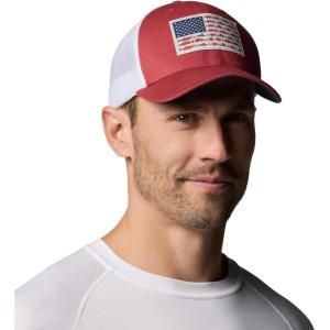 Columbia Unisex Adult PFG Logo Mesh Ball Cap(Dusty Crimson/White/Nocturnal)