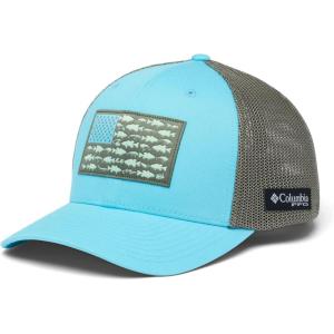 Columbia Unisex Adult PFG Logo Mesh Ball Cap(Opal Blue/Cypress/Bass Flag)