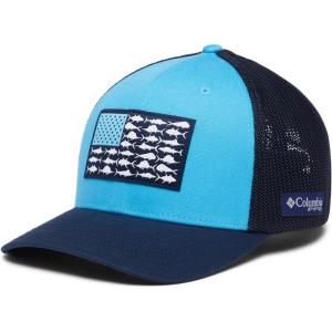 Columbia Unisex Adult PFG Logo Mesh Ball Cap(Riptide/Coll Navy/Offshore Slam Flag)
