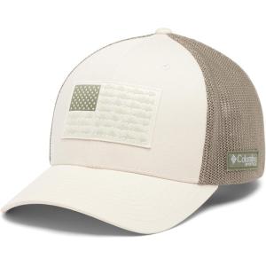 Columbia Unisex Adult PFG Logo Mesh Ball Cap(Stone/Cypress/Us Fish Flag)