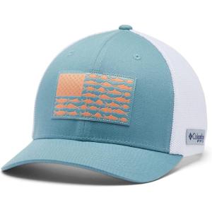 Columbia Unisex Adult PFG Logo Mesh Ball Cap(Storm/Bright Nectar/Us Fish Flag)
