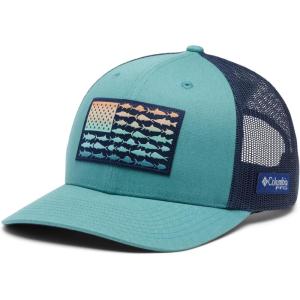Columbia Unisex Adult PFG Logo Mesh Ball Cap(Tranquil Teal  Collegiate Navy)
