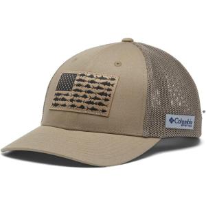 Columbia Unisex Adult PFG Logo Mesh Ball Cap(Tusk)