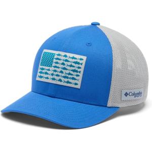 Columbia Unisex Adult PFG Logo Mesh Ball Cap(Vivid Blue/Cool Grey/Us Fish Flag)