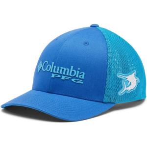 Columbia Unisex Adult PFG Logo Mesh Ball Cap(White/Atoll/Marlin)