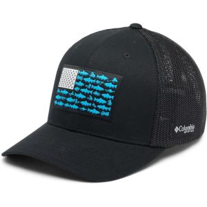 Columbia Unisex PFG Fischflagge Mesh Ballkappe – Hoch Cap(Black/Ocean Blue/Trout)