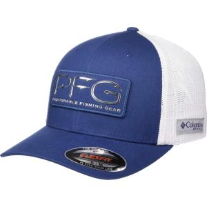 Columbia Unisex PFG Mesh Hooks Ball Cap, Carbon/Silver, L/XL