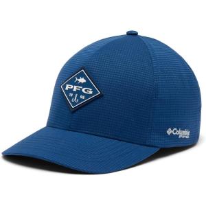 Columbia Unisex-Adult PFG Island Angler Stretch Fit Ball Cap(Carbon/Pfg Diamond Bit Tuna)