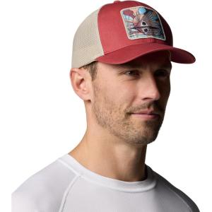 Columbia Unisex-Adult PFG Patch Mesh Ball Cap(Dusty Crimson/Fossil/Redfish Shine)