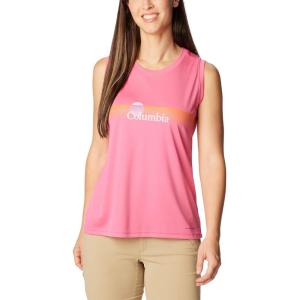 Columbia Womens Fork Stream Graphic Tank(Wild Geranium/Inverted Band Graphic)