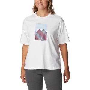 Columbia Womens North Cascades Graphic Short Sleeve Tee(White/Starry Peaks Graphic)
