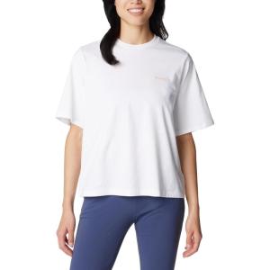 Columbia Womens North Cascades Graphic Short Sleeve Tee(White/Wavy Rays)