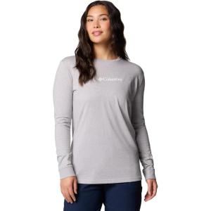 Columbia Womens North Cascades Long Sleeve Tee(Columbia Grey Heather/Gem Columbia)