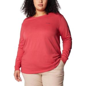 Columbia Womens North Cascades Long Sleeve Tee(Daredevil/Csc Sleeve Logo Omblur)
