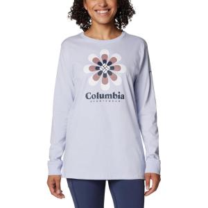 Columbia Womens North Cascades Long Sleeve Tee(Snowdrift/Floral Groove)