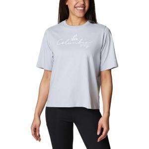 Columbia Womens North Cascades Relaxed Tee(Cirrus Grey  White Pfg Script Isle)