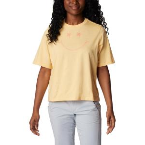 Columbia Womens North Cascades Relaxed Tee(Cocoa Butter  Salmon Grin)